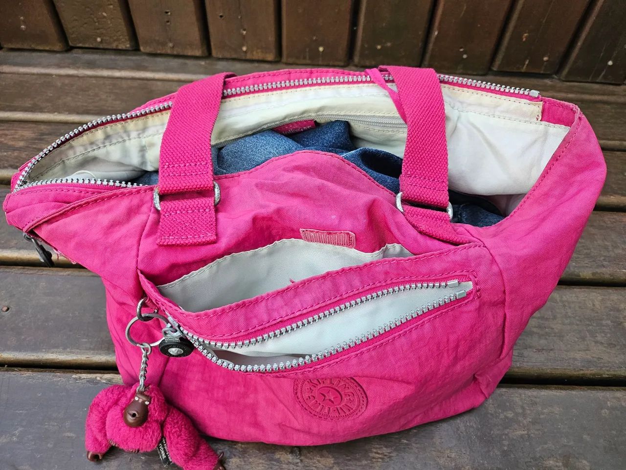 Bolsa Kipling Rosa - Foto 4