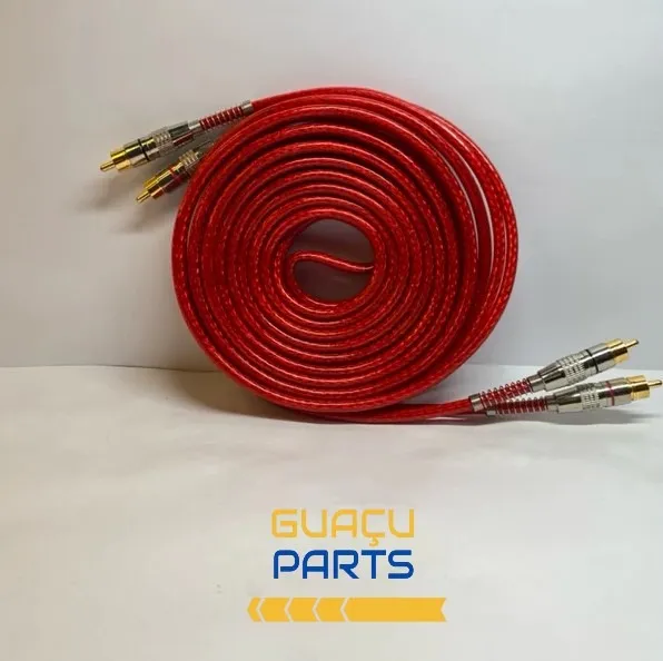 Cabo RCA 5 Metros Blindado e-tech vermelho