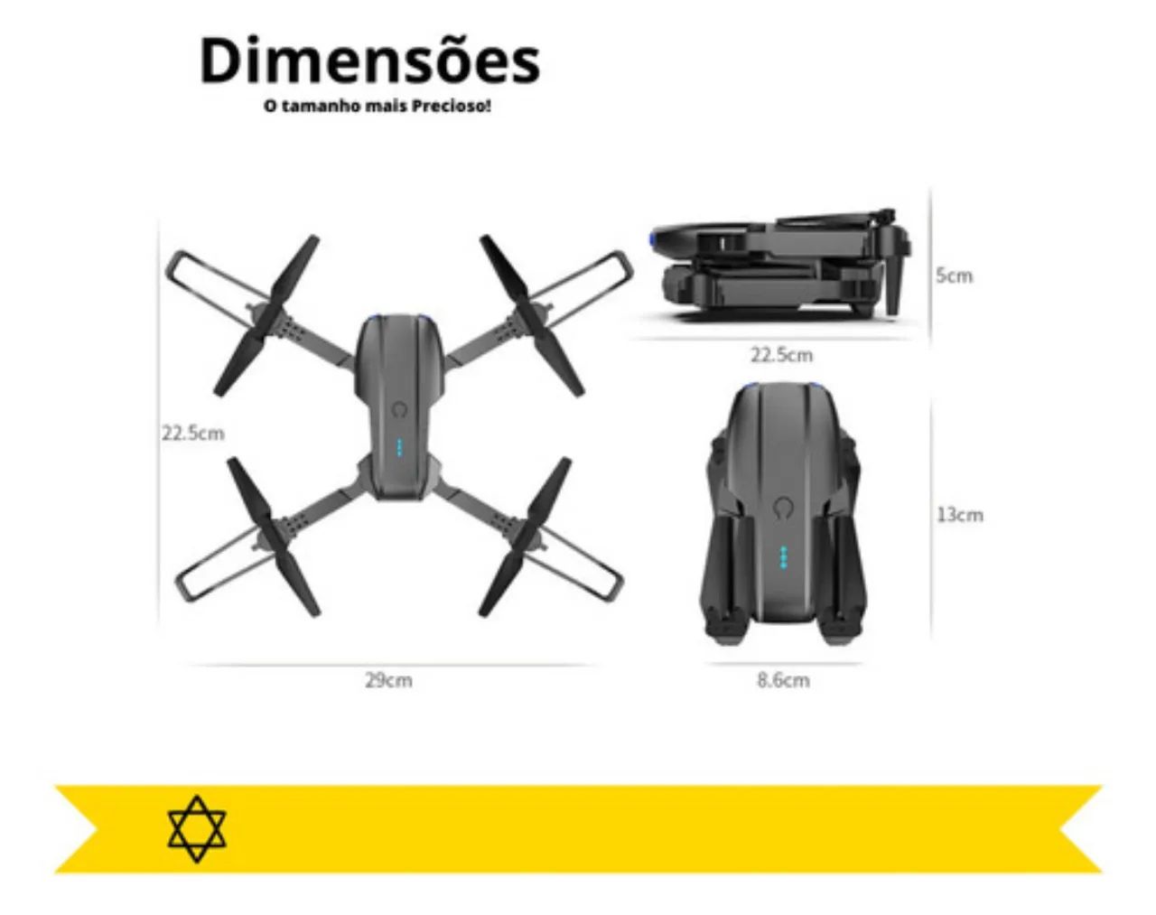 Drone E99 K3 Pro Dual Câmera Dobrável Mini Wi-Fi HD 4K fotografia aérea  - Foto 5