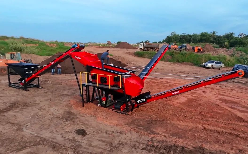 Peneira vibratória planta reciclagem