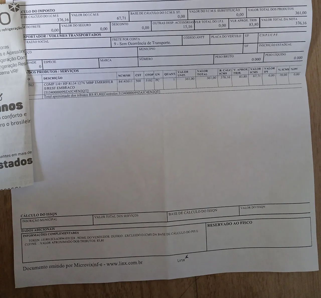 Compressor Embraco EMR 80HLR 115-127V 60Hz - Foto 4