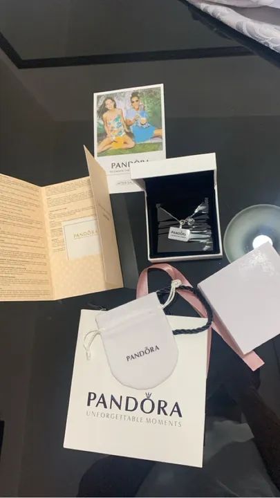 Colar pandora coração novo com embalagem 