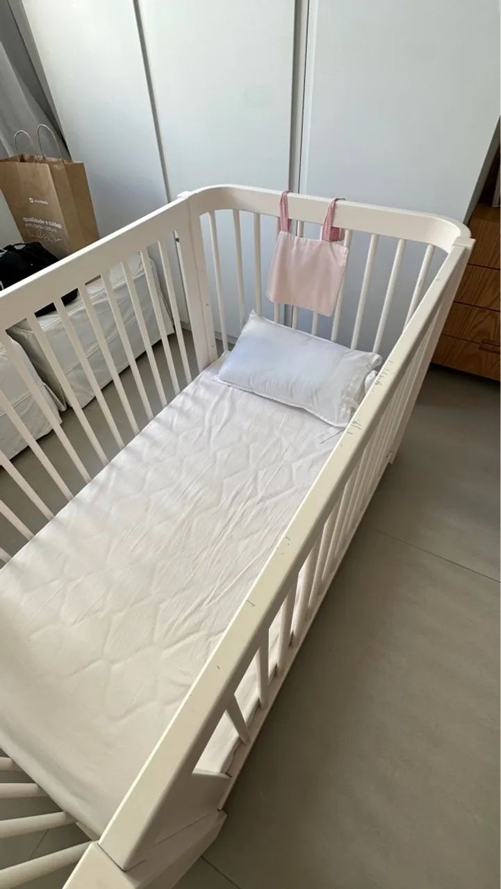 Berço rosa claro Quater Moderno - Foto 2