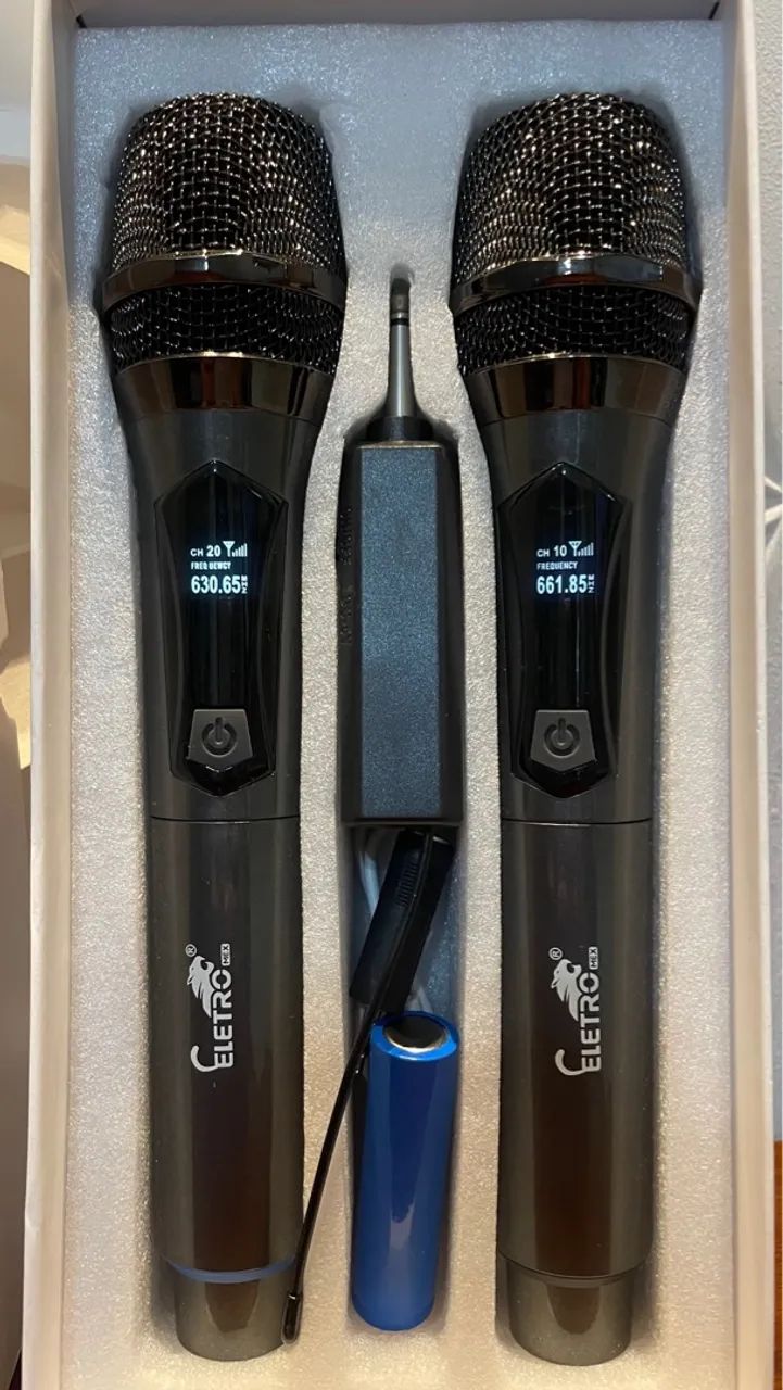 Microfone Sem Fio Duplo Eletro EL-5005 - Foto 3