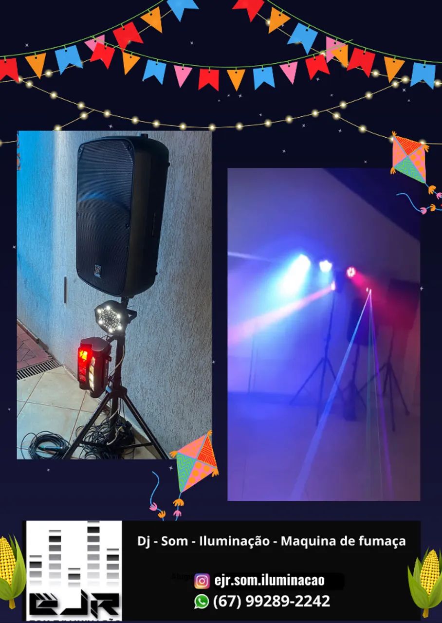 dj som e iluminação