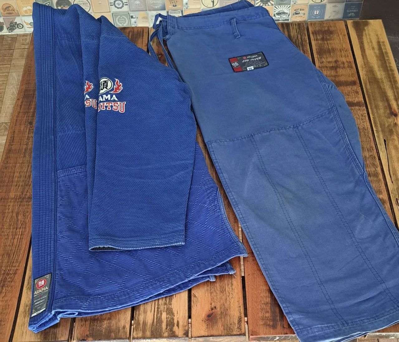 Kimono de Jiu-Jitsu Atama Azul - Tamanho A3 - Seminovo.  - Foto 2