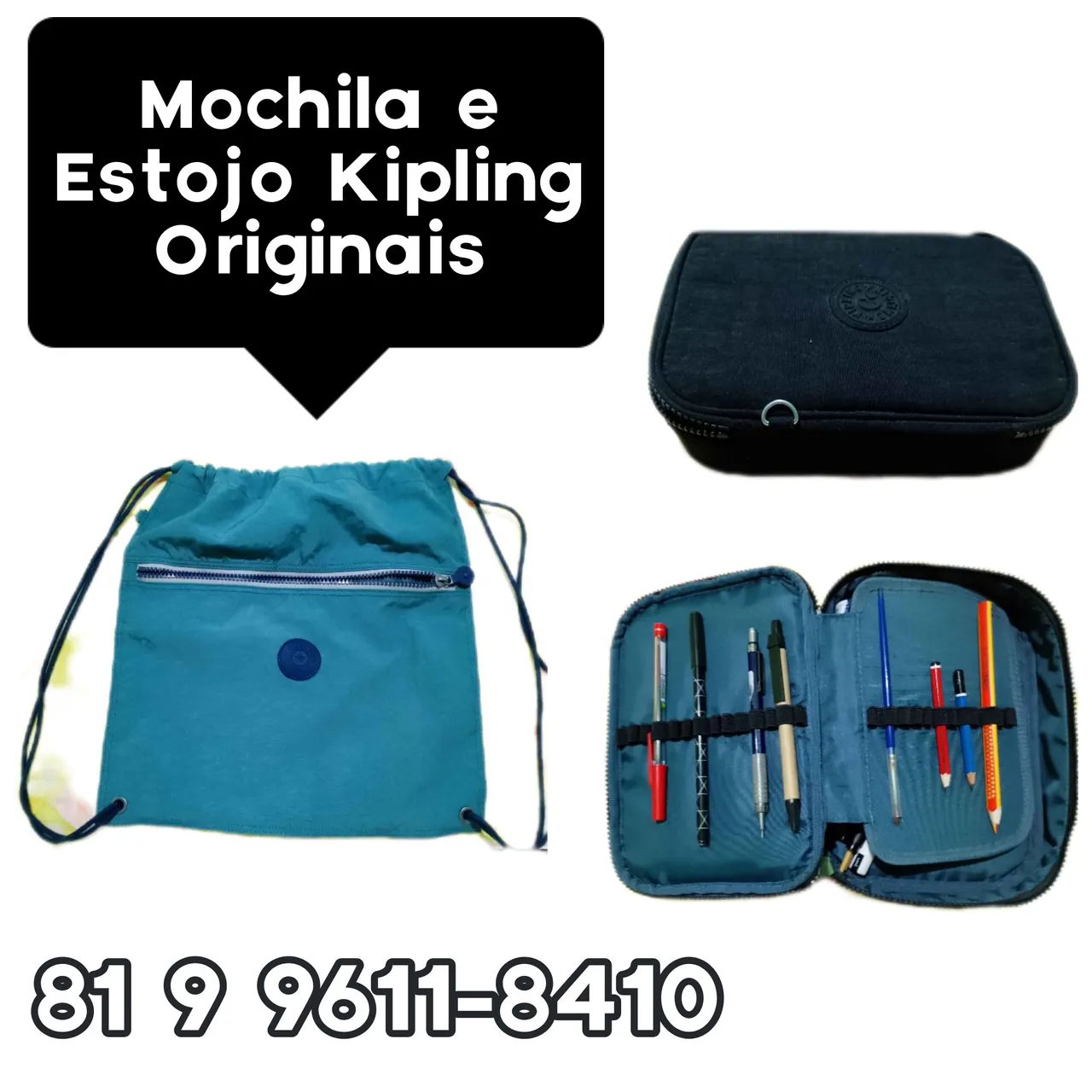 Mochila e Estojo Kipling Originais - Valor Negociável