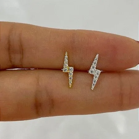 Brincos de raio cravejados em zircônia