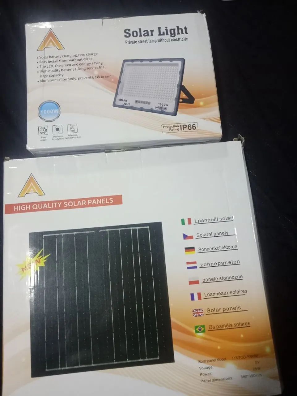 São 7 unidade de Refletor com painel solar