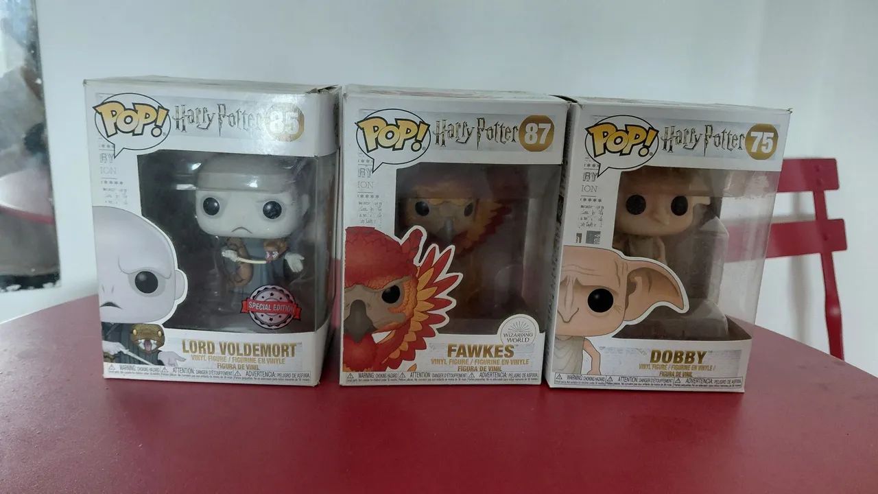 Pack Funko Pop Harry Potter - Fawkes, Voldermort e Dobby