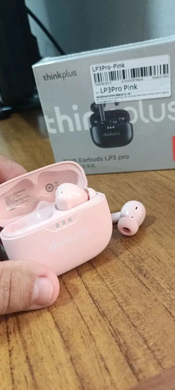 Fone Lenovo LP3 Pro Bluetooth 5.3 TWS Hi-Fi com Microfone - Pink - Foto 2
