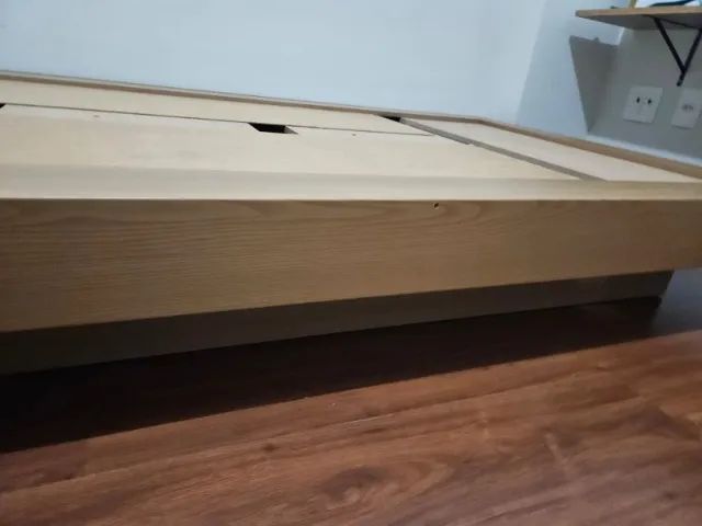 Cama solteiro MDF carvalho - Foto 2