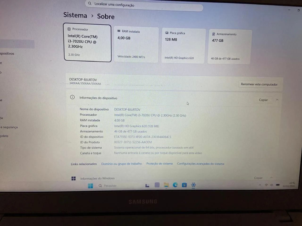 Notebook Samsung 15,5 - Foto 3