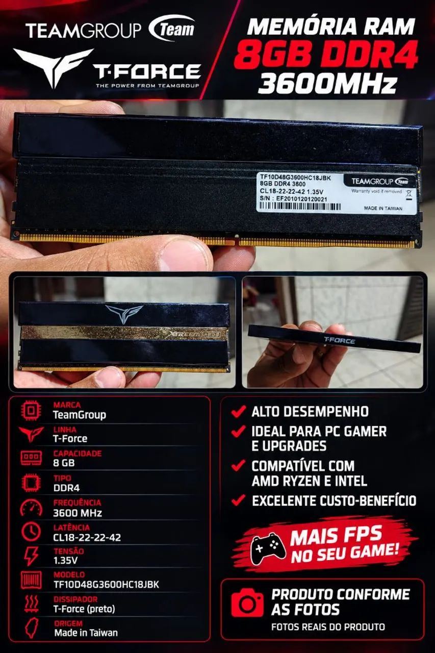 Memória ram ddr4 2x8
