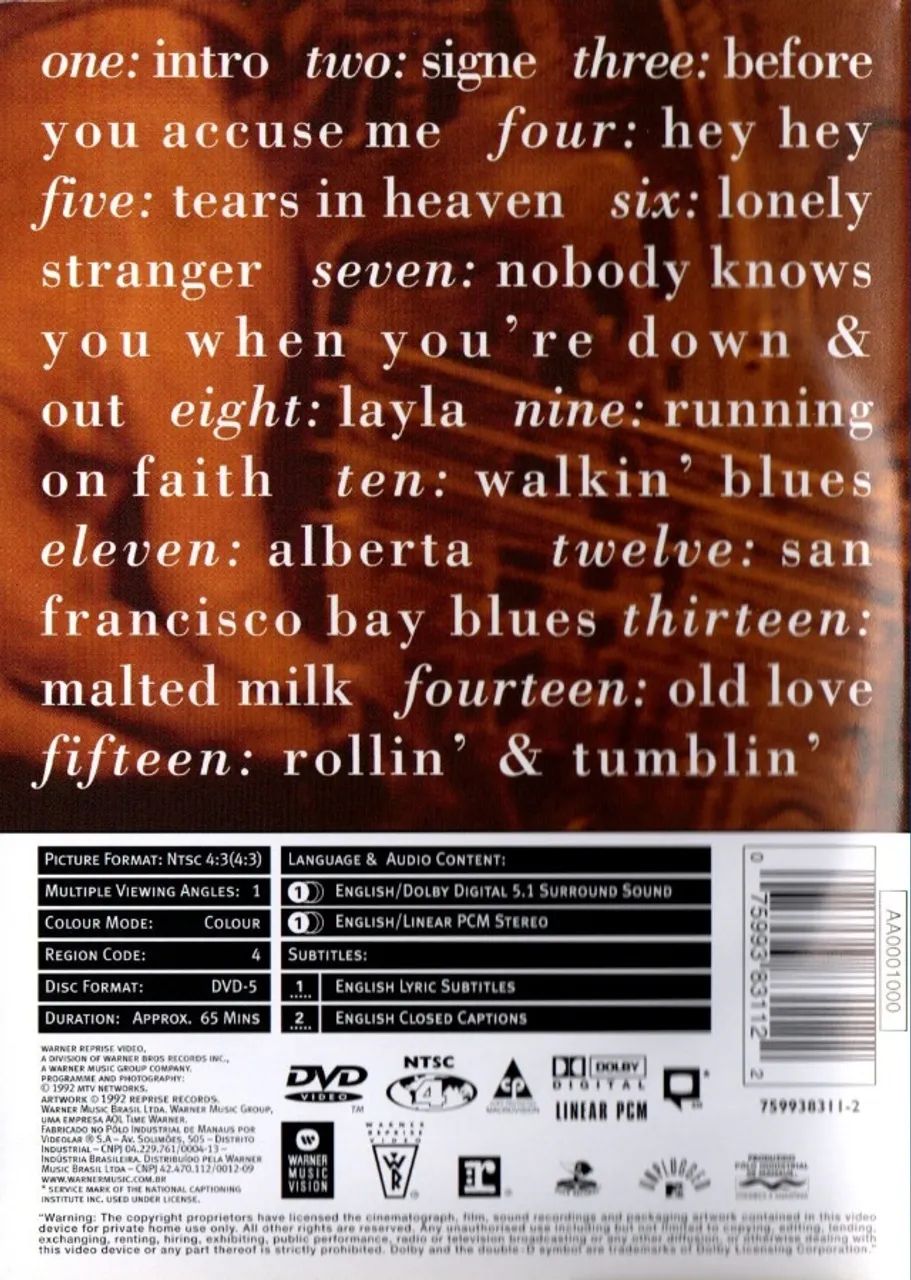 Dvd Eric Clapton - Unplugged - Foto 2