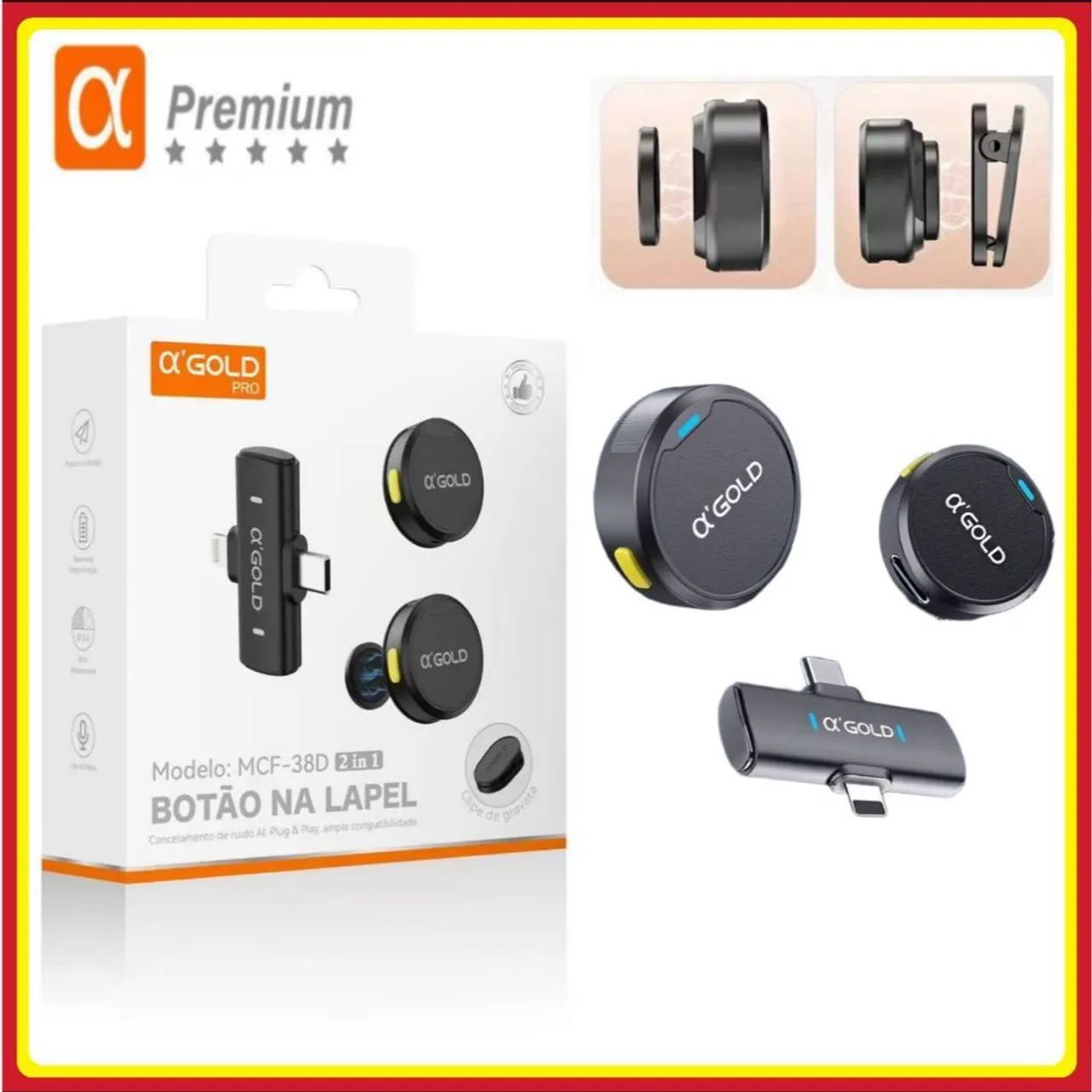 2 Microfone de lapela sem fio conexão Tipo C - Iphone e Android  - Foto 3