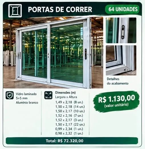 ESQUADRIAS DE ALUMÍNIO COM VIDRO ESVERDEADOS - Foto 2