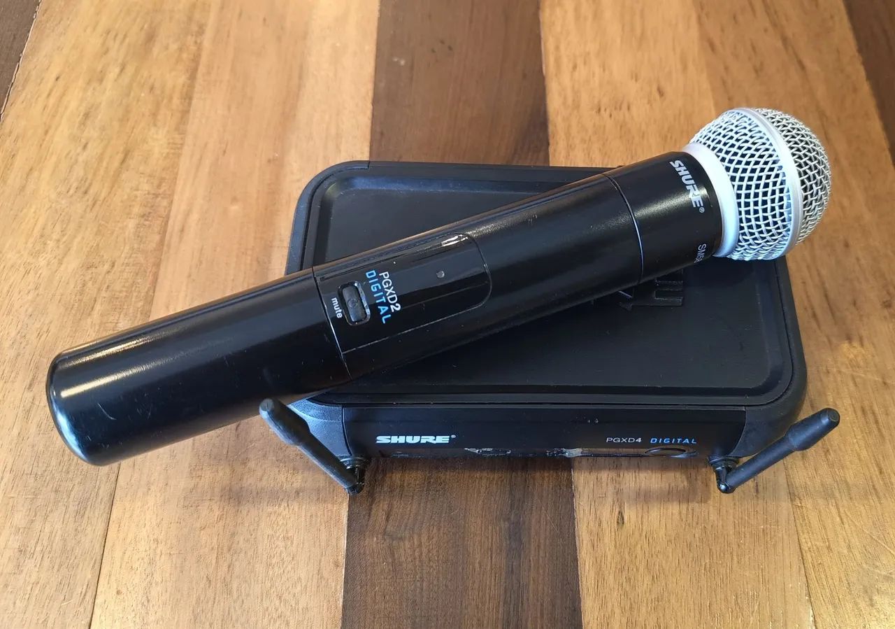 Microfone Sem Fio SHURE Digital PGXD24 SM58 Profissional 