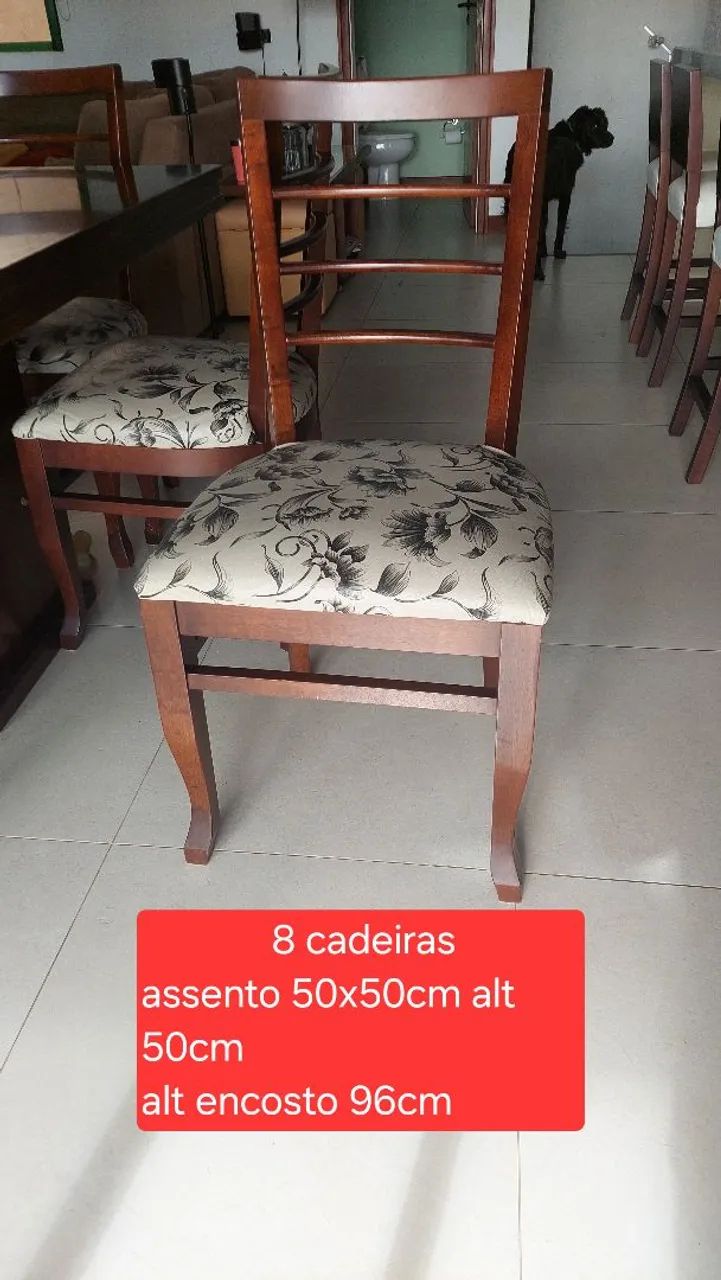 Mesa jantar quadrada com 8 cadeiras - Foto 4