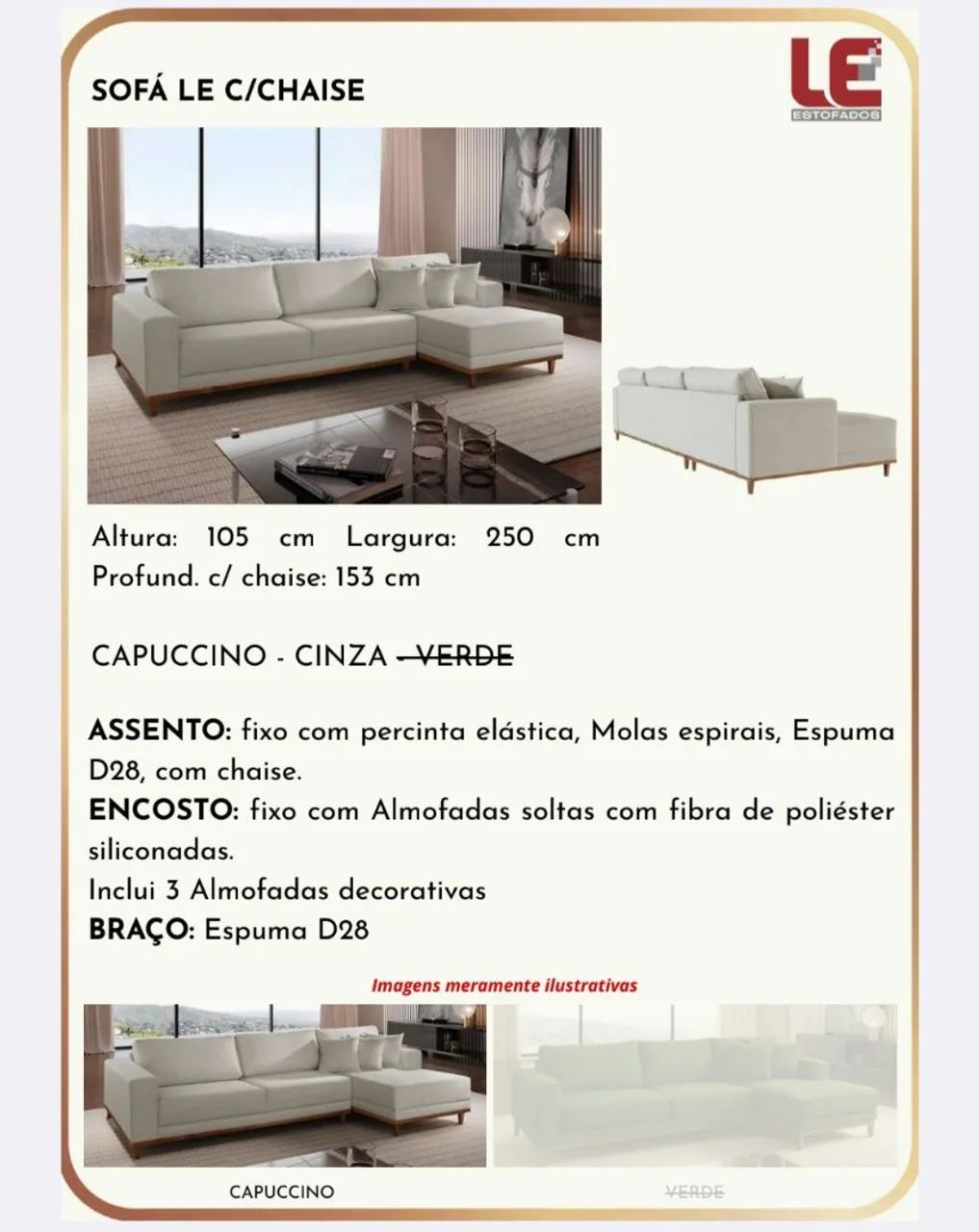 Sofá le c/chaise (direto da fábrica)