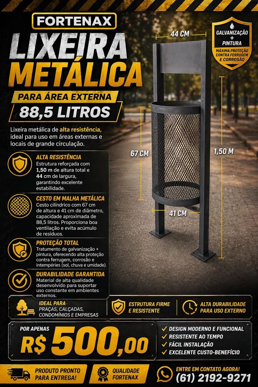 Lixeira Metálica 