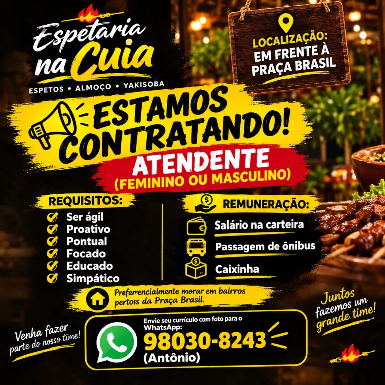 VAGA DE EMPREGO ATENDIMENTO 