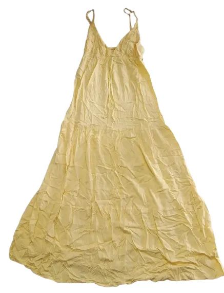 VESTIDO LONGO AMARELO USADO UMA VEZ.
