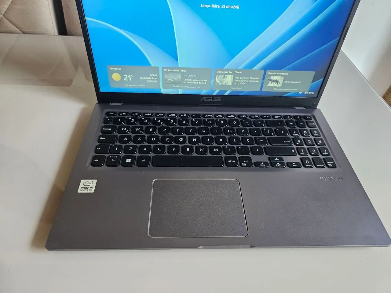 Notebook Asus VivoBook i3 10ª Geração SSD NVMe 256GB 8GB RAM Tela