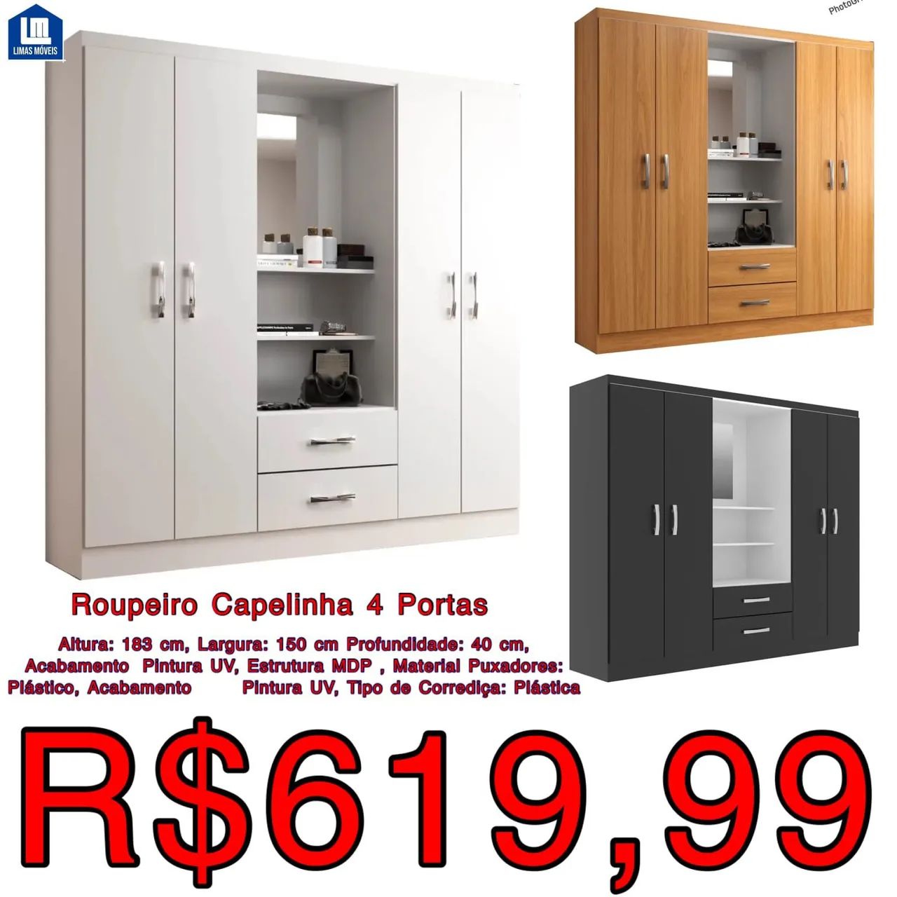 Guarda-Roupa a partir de R$499,99. - Foto 3