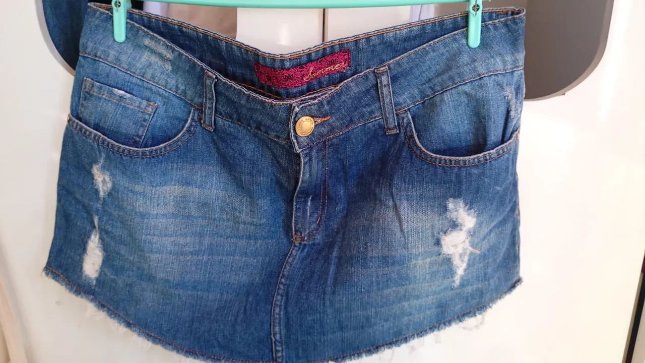 Mini saia jeans tam 42