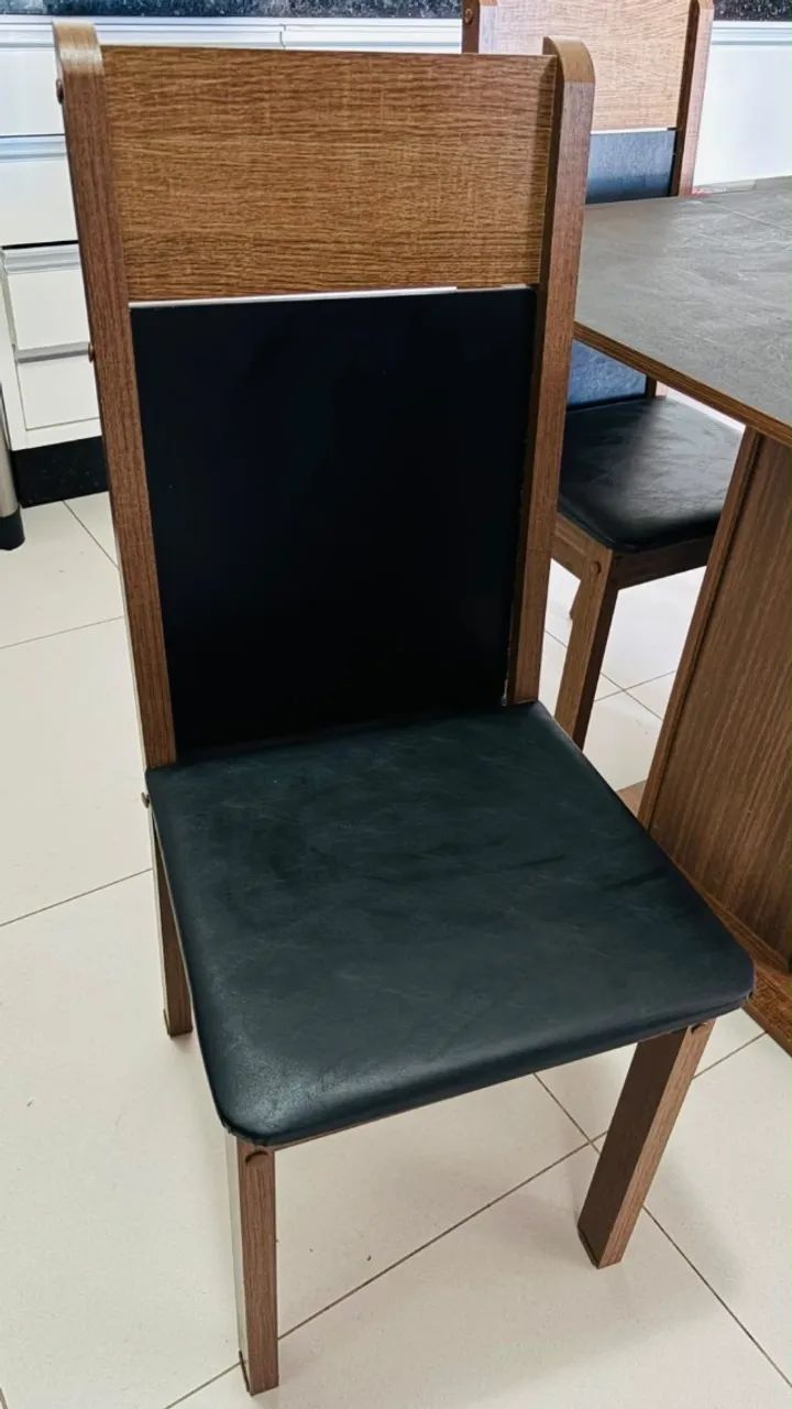 Mesa quadrada com 4 cadeiras Madesa Claire Rustic/preto - Foto 3