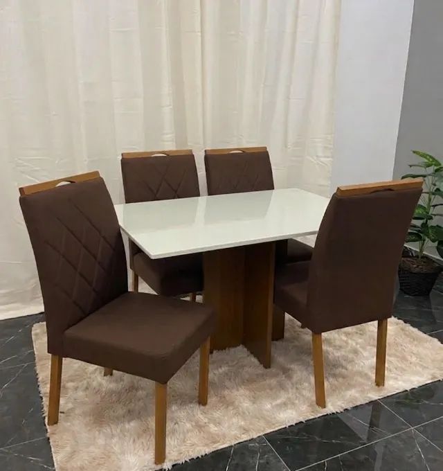 Mesa de jantar vall com 4 cadeiras nova de loja