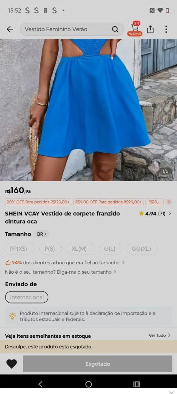 Vestido azul com recorte - Foto 2
