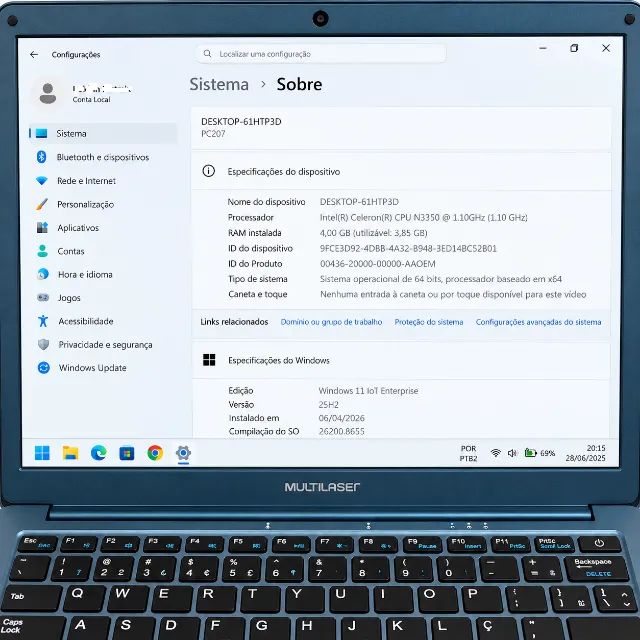 Notebook Multilaser Legacy 4GB Intel Celeron ML-CN01 / PC207 Windows 11 - Foto 3