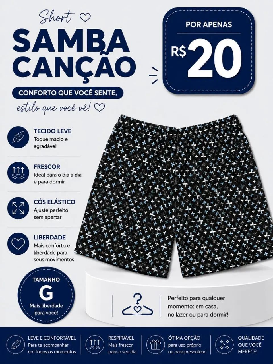 Short samba canção  - Foto 5
