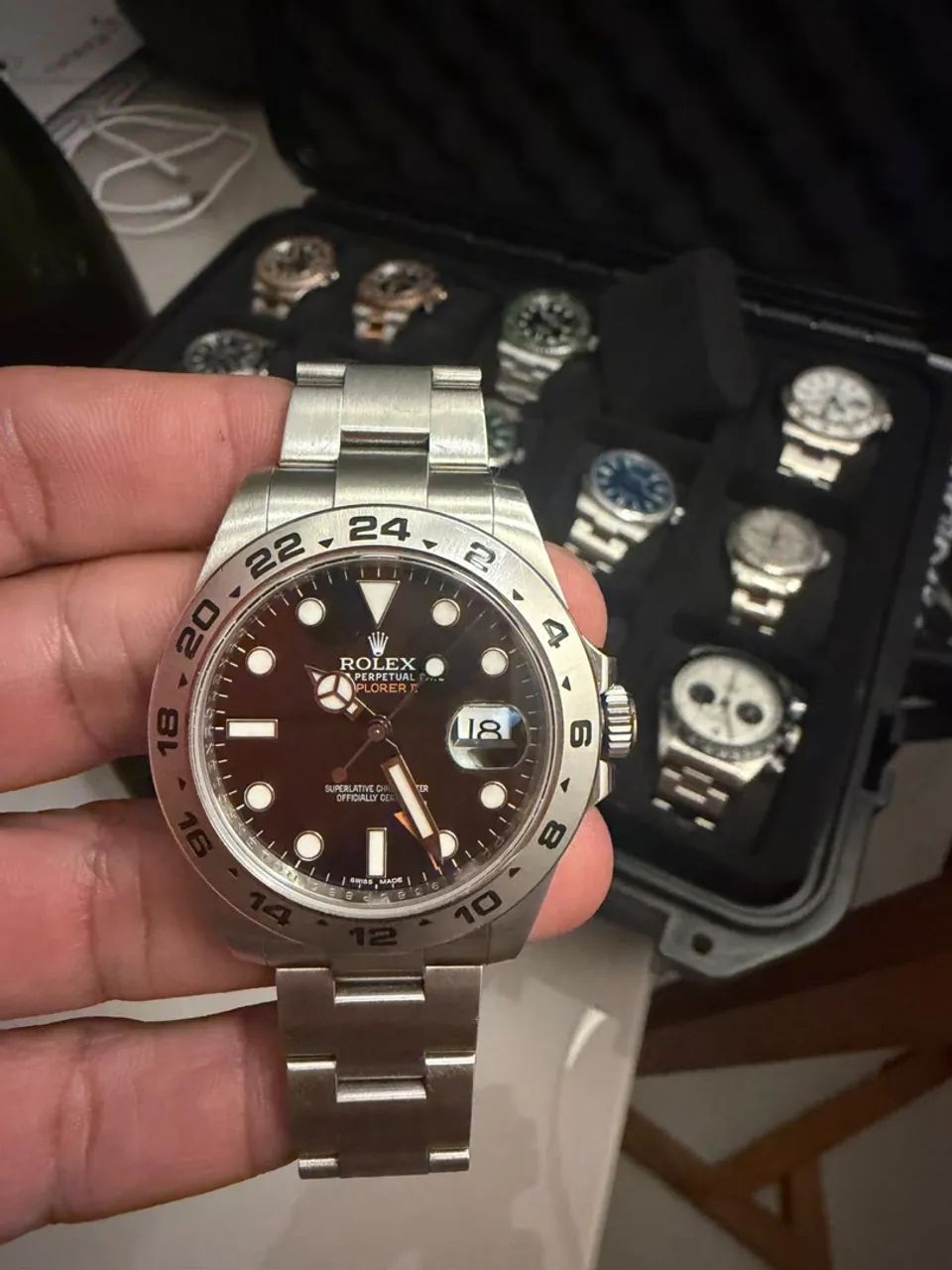 Rolex Explorer II 42mm 2014 Full Set Mostrador Preto - Foto 2