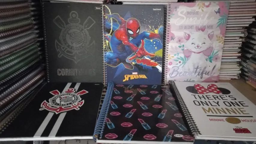 kit 6 Cadernos 60 folhas capa dura