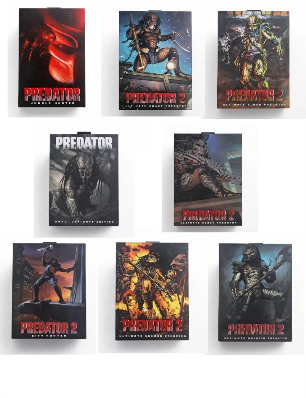 KIT 8 BONECOS FIGURE ACTION PREDADOR MARCA NECA 18CM COLECIONÁVEL INTACTO 
