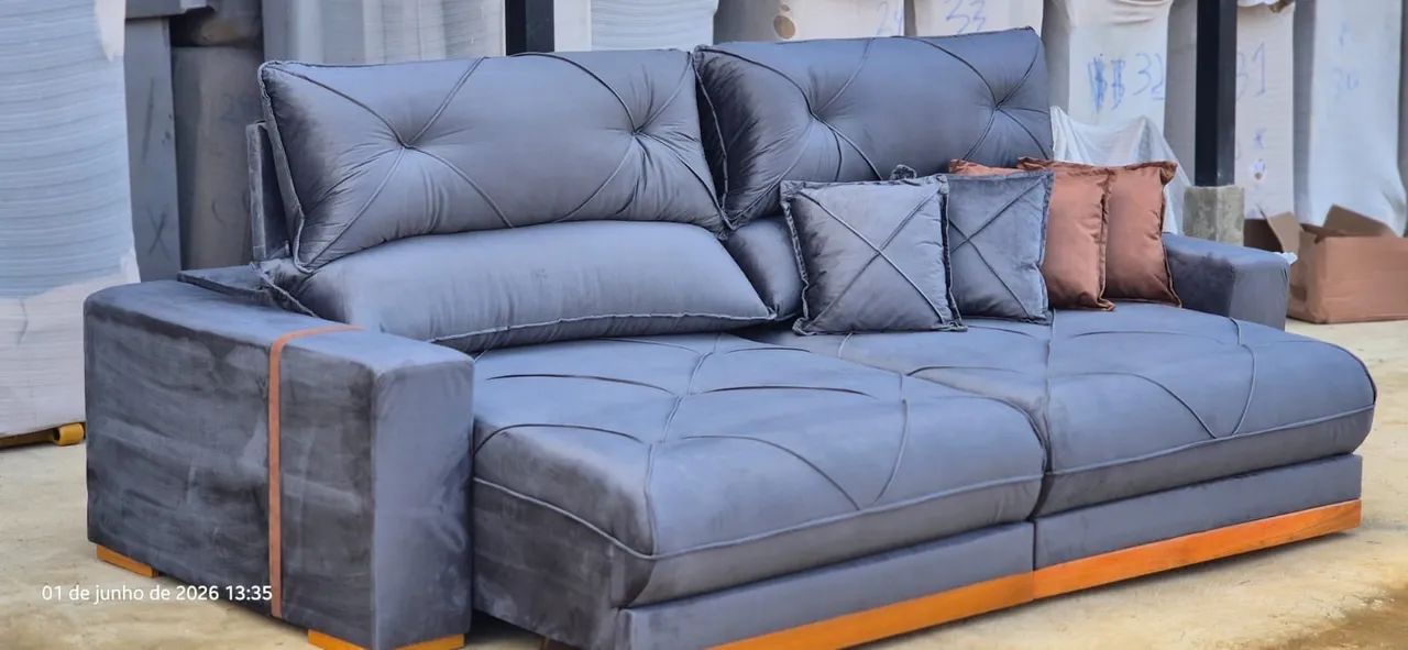 Sofa de luxo 2,90 muito top novo !! - Foto 5