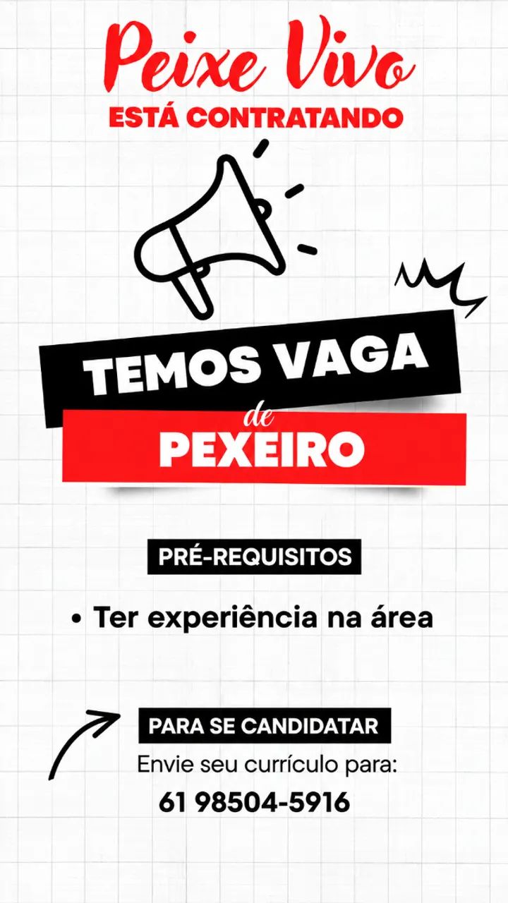 Contrata se pexeiro 