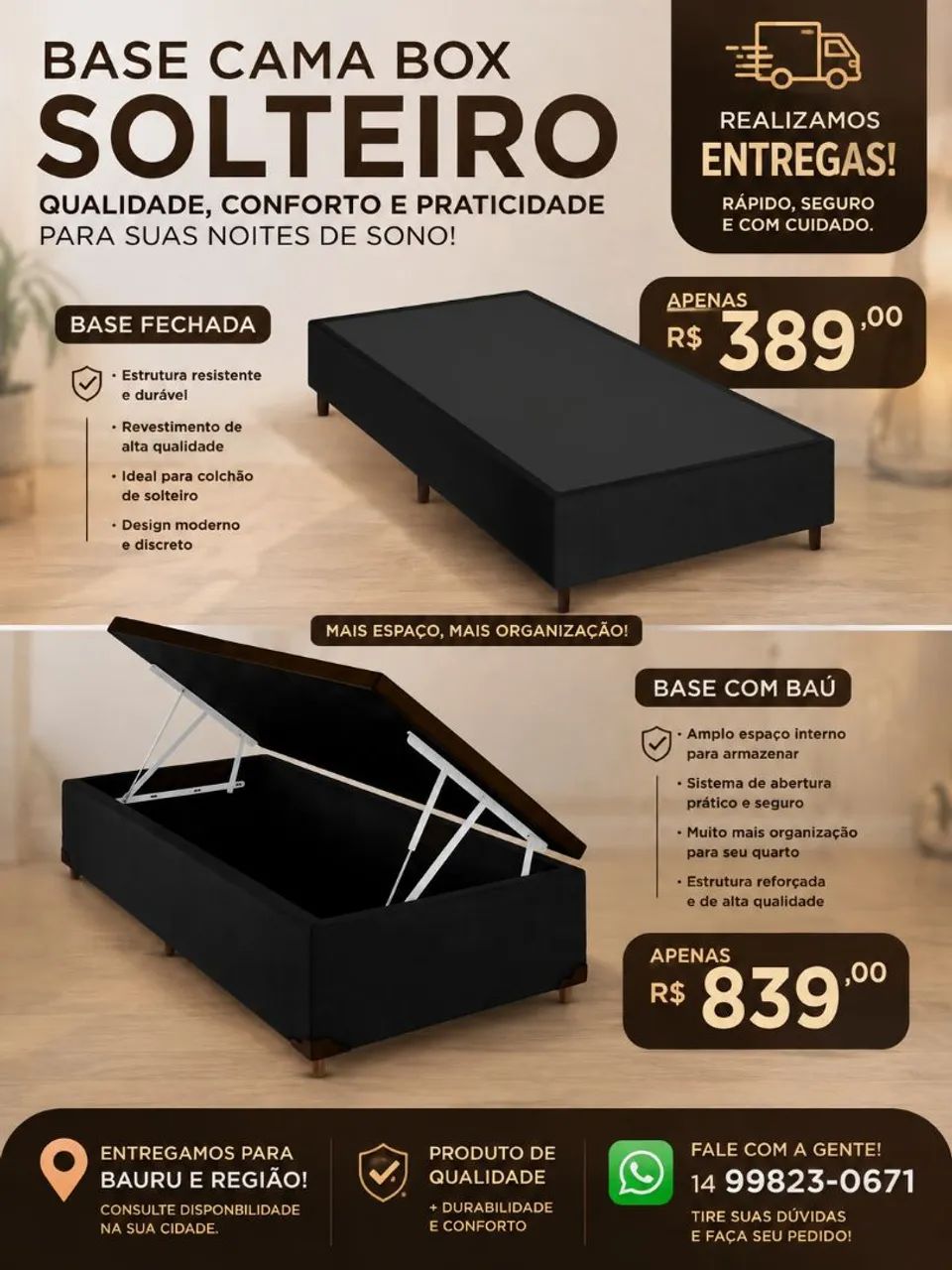 Cama box solteiro e casal - Foto 2