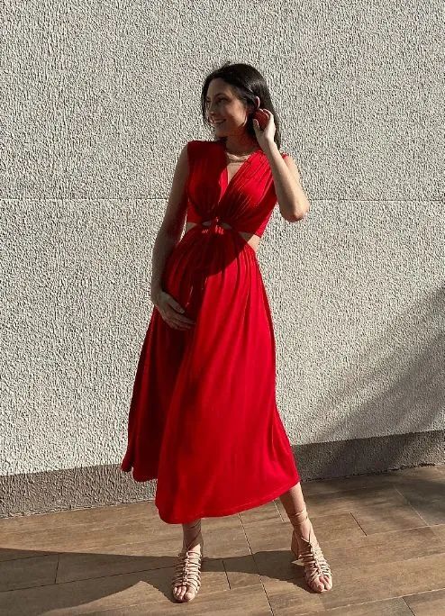Vestido vermelho Gestante G - marca Whyalla - Foto 2