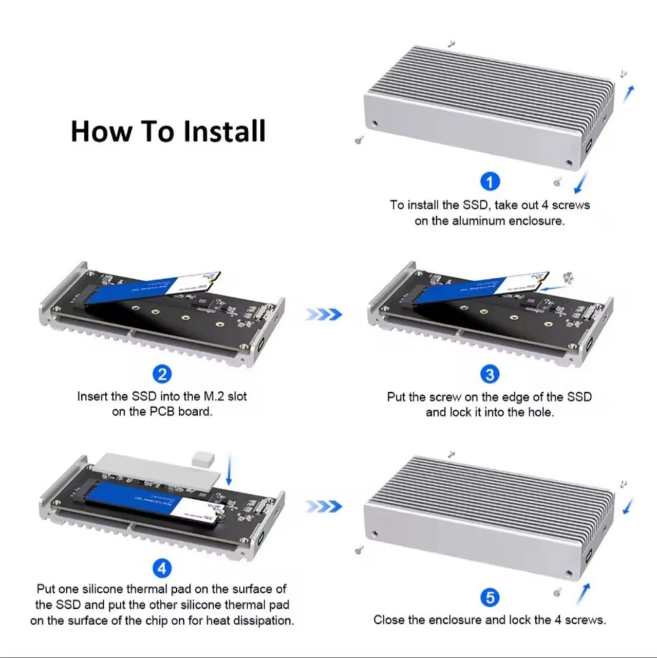 Case externo para SSD NVME de alta velocidade. Suporte a 40GBps. - Foto 3