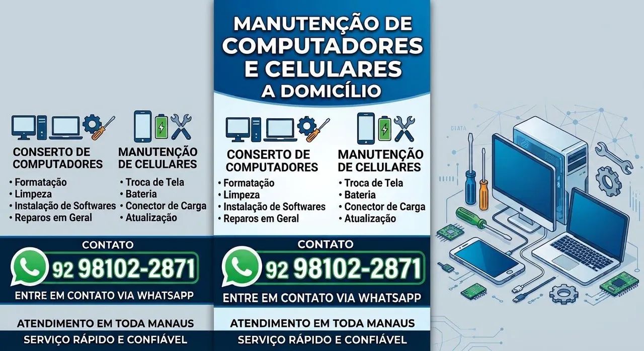 Manutenção de celulares e computadores 