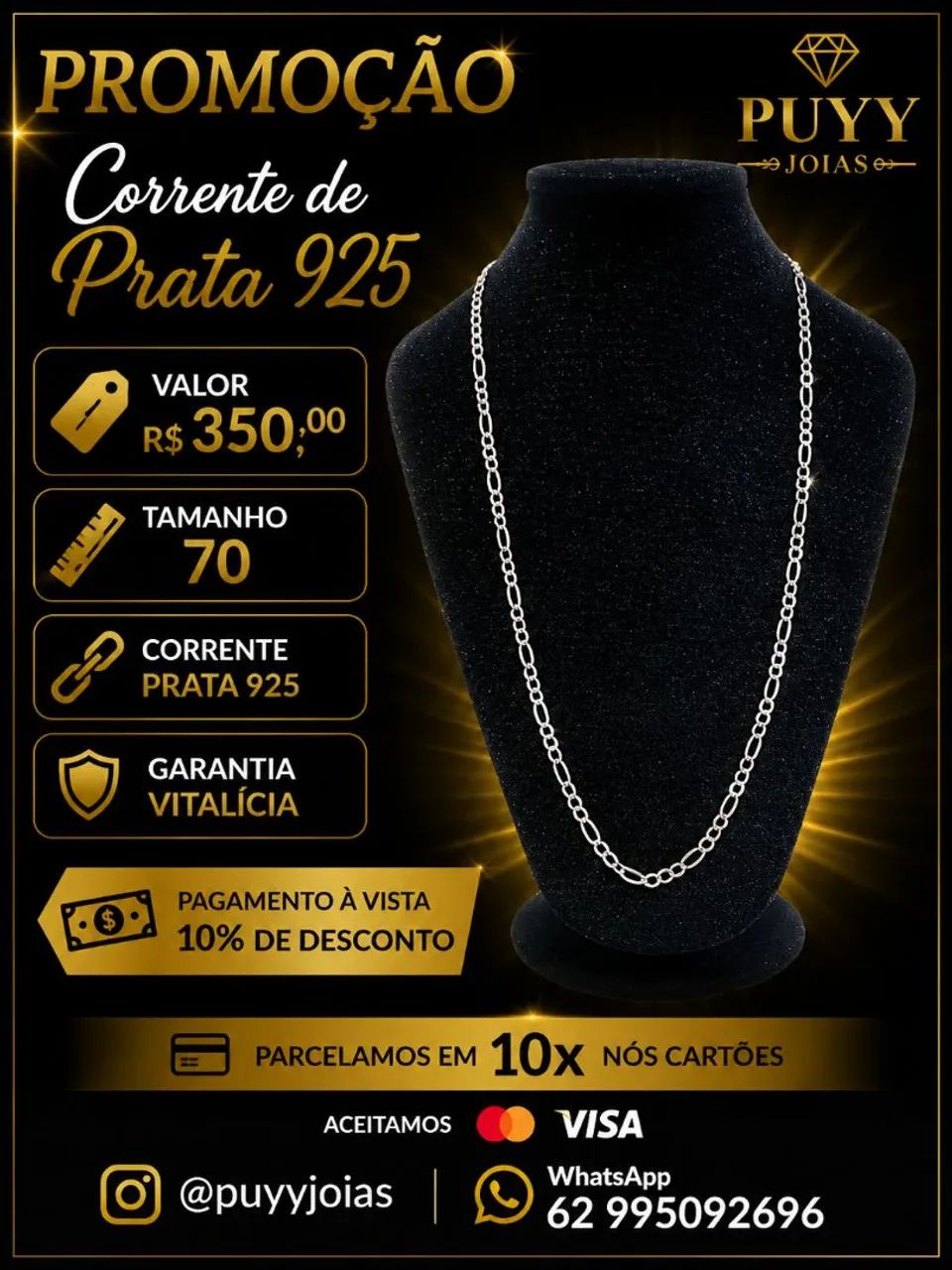Promoção  Correntes de Prata 925 - Foto 4