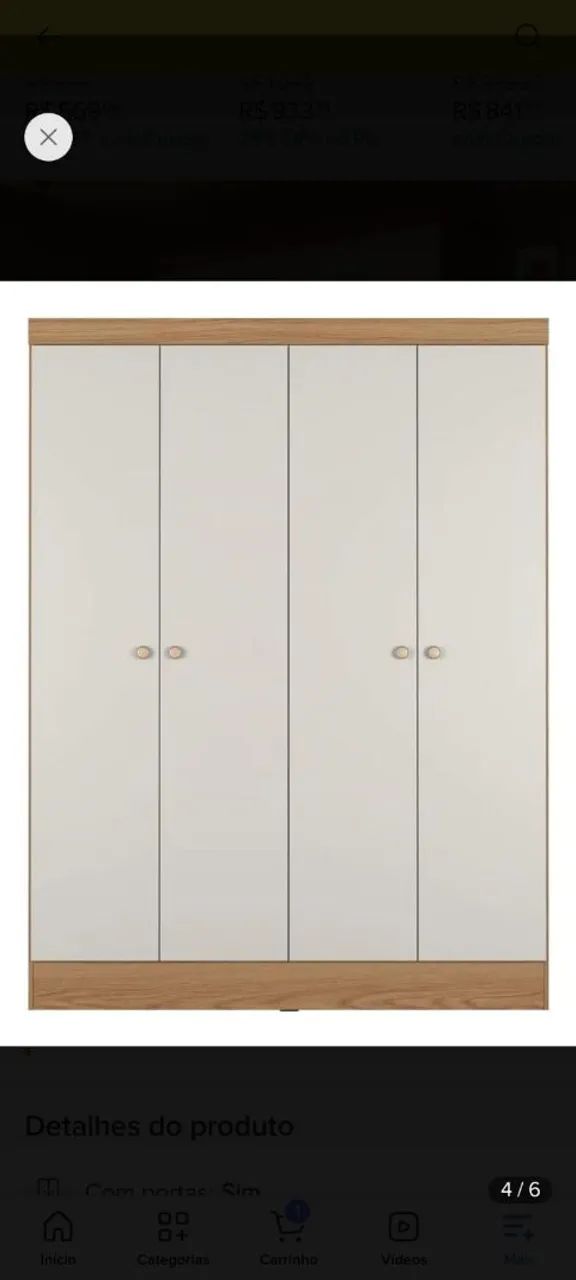 Guarda Roupa Casal Boreal 4 Portas - Foto 4