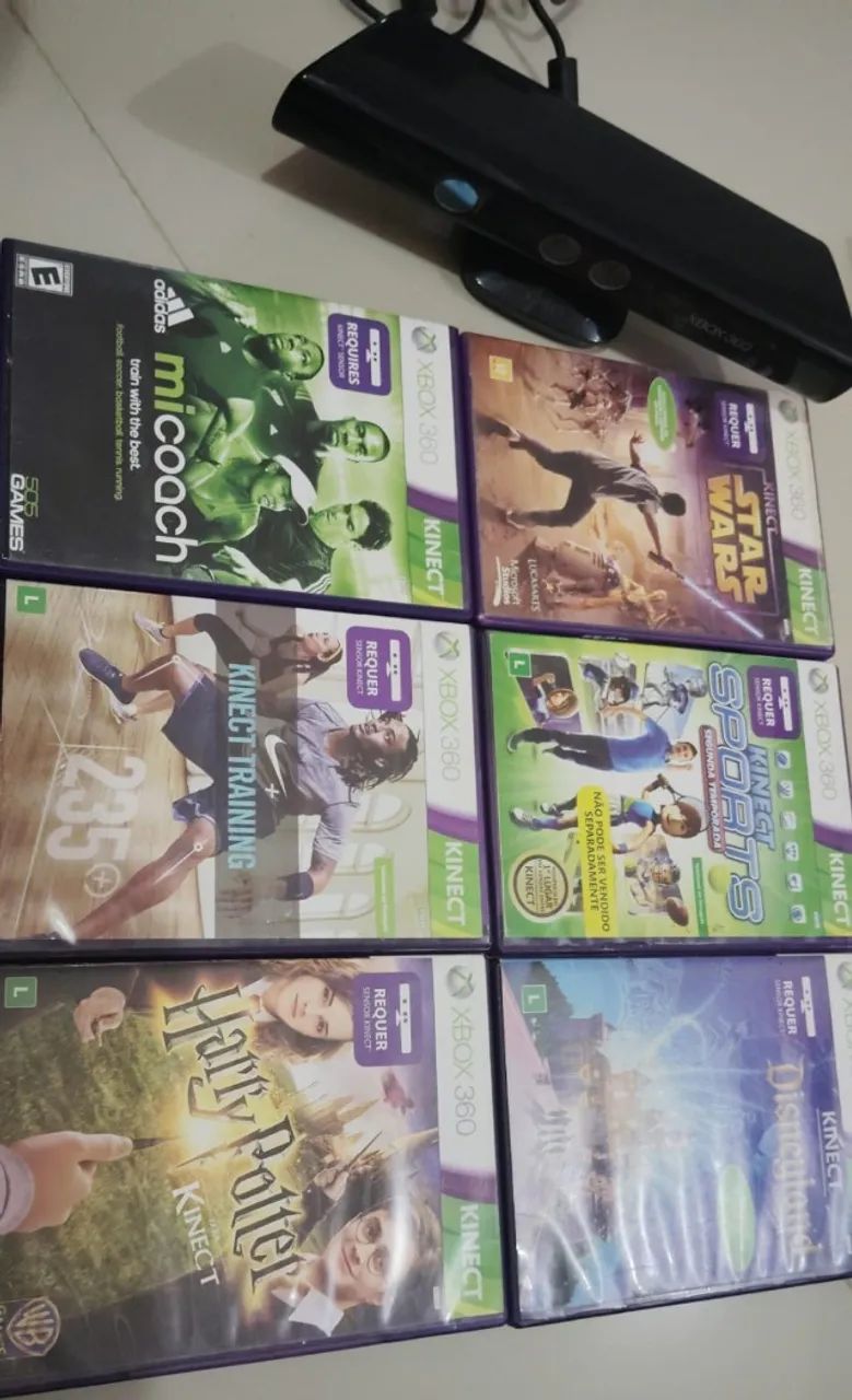 Kinect X Box 360 + 6 jogos de kinect - * zap
