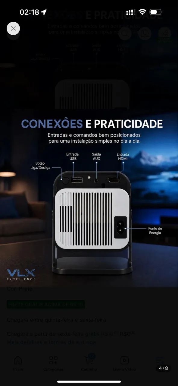 Projetor smart TV Android 