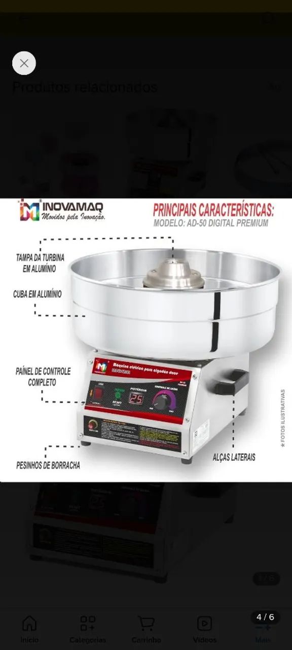 Máquina de algodão doce profissional pra sair hj!! - Foto 2