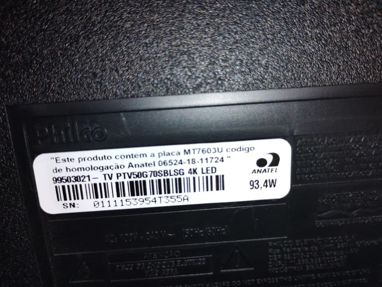 TV Philco LED SMart 50 Polegadas Modelo PTV50G70SBLSG 4K defeito tela trincada - Foto 2